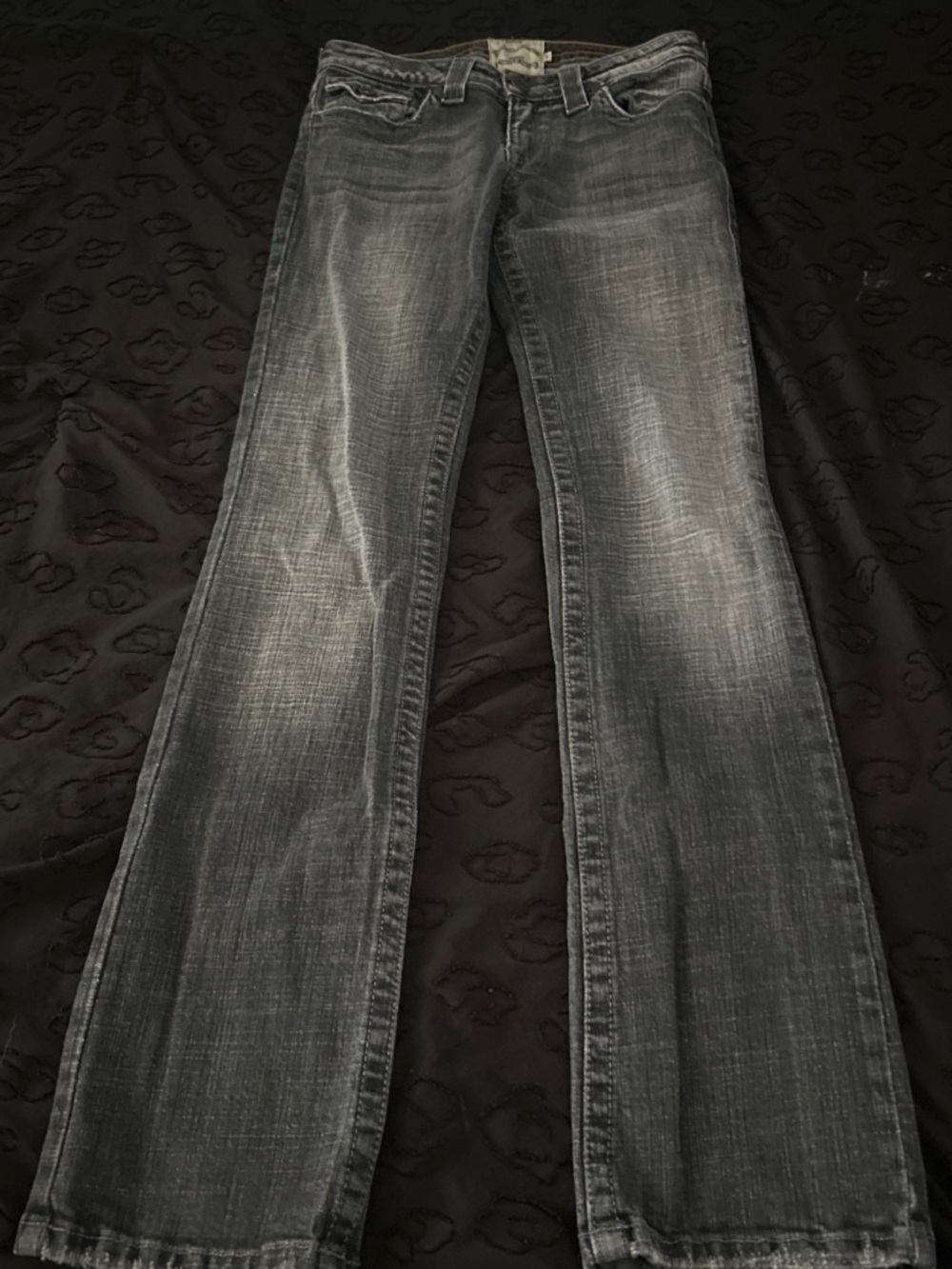 Women's Faded Black Straight-Leg Jeans ANGEL JEANS